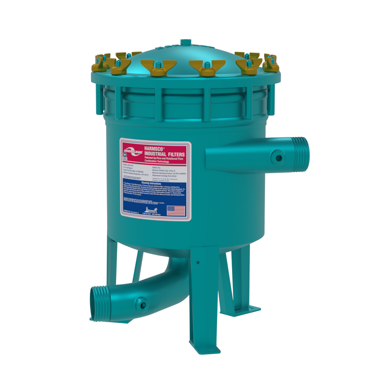 Harmsco HUR 40 HP COAT specialty-coated filter housing