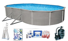 Asahi Pools Belize Oval 52 Deep Above Ground Swimming Pool Package with 6 Top Rail