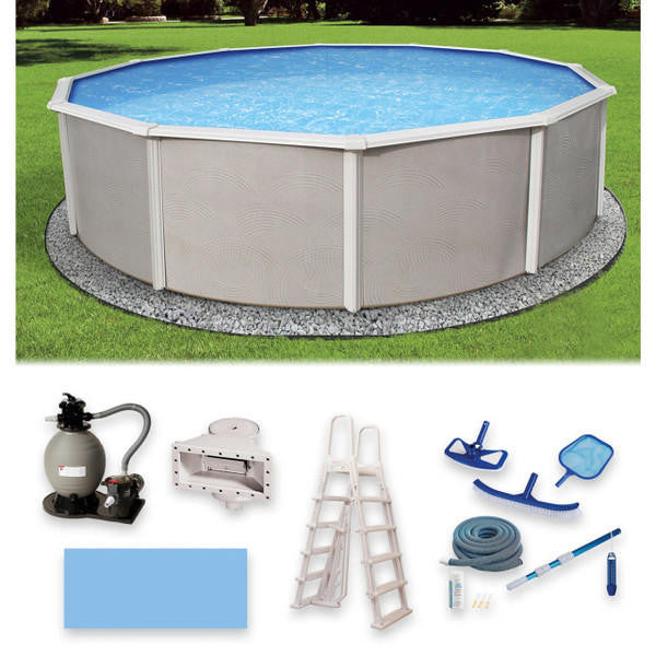 Asahi Pools Belize Round 52" Deep Above Ground Swimming Pool Package