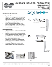 CMP AquaLevel float assembly and adjustment illustrations