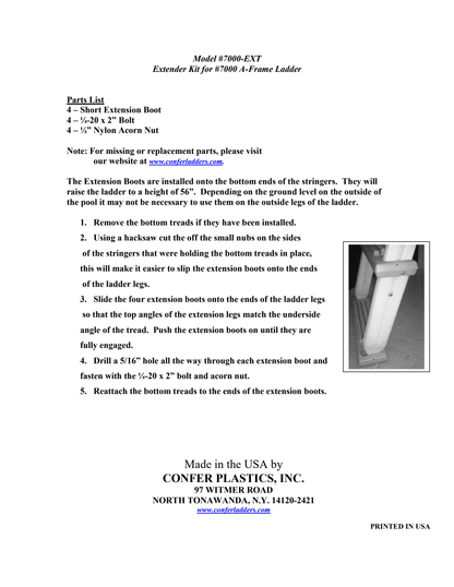Confer 7000-EXT extension boot installation detail