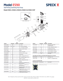 Speck ES90-II VSP exploded pump assembly and component reference