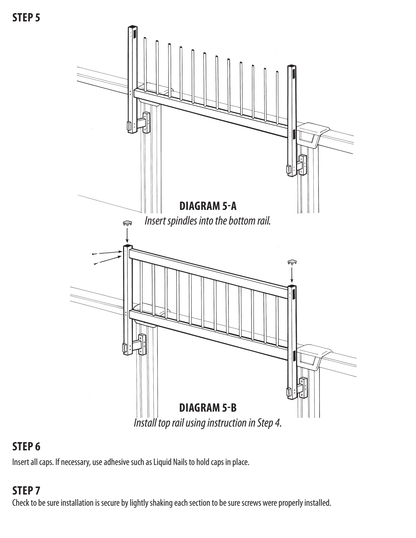 GLI Protect-A-Pool manufacturer spindle, top rail and post cap assembly diagrams