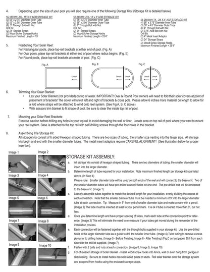 GLI Whirlwind manufacturer pool placement diagrams and reel mounting photos