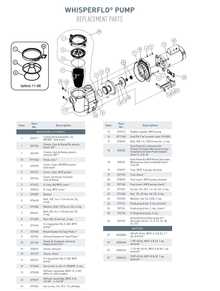 Pentair WhisperFlo manufacturer exploded assembly showing seal plate position; complete pump shown for fitment reference