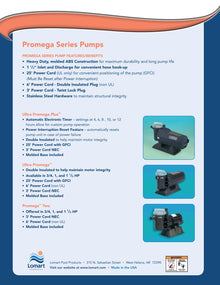 Lomart Ultra ProMega pump features and comparison with Plus and ProMega Two models