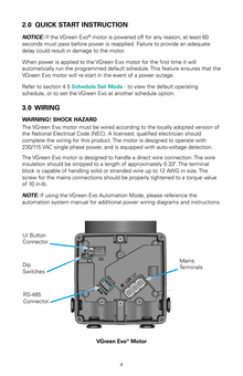 Century VGreen Evo motor connection and control wiring diagram