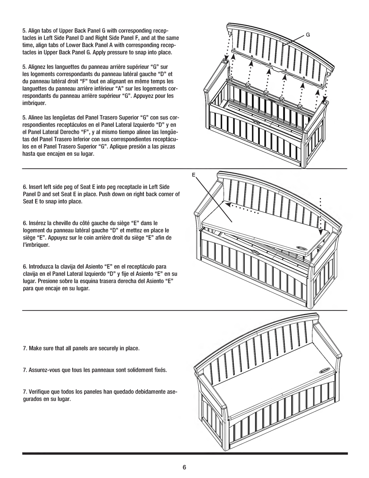 Suncast PB6700 patio storage bench open storage assembly