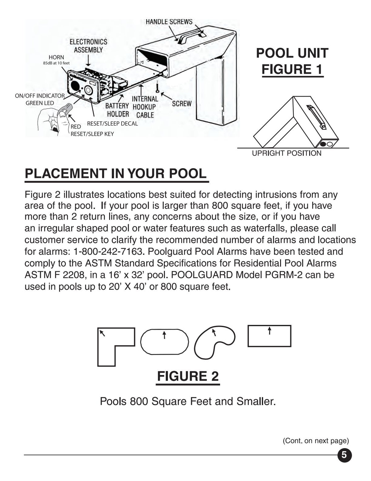 Poolguard PGRM-2 manufacturer component view and pool placement illustration