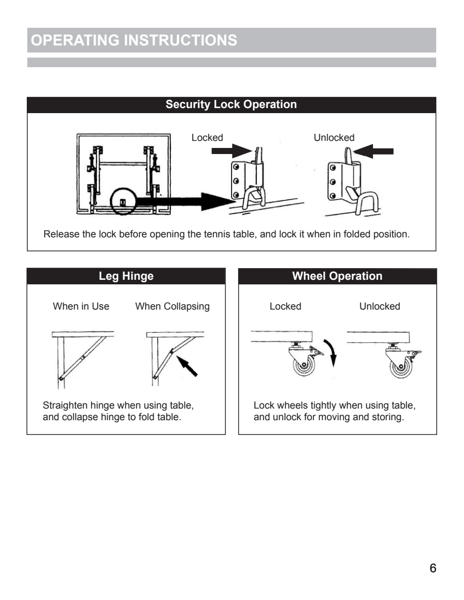 Carmelli Back Stop NG2310P3 - manufacturer folding and lock instructions
