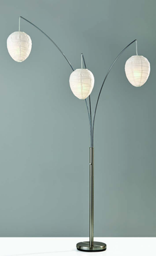Adesso Goliath 5098-01 black arc floor lamp - manufacturer studio view showing foot switch