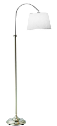 Adesso Bonnet 3188-22 floor lamp - manufacturer view with white linen shade unlit