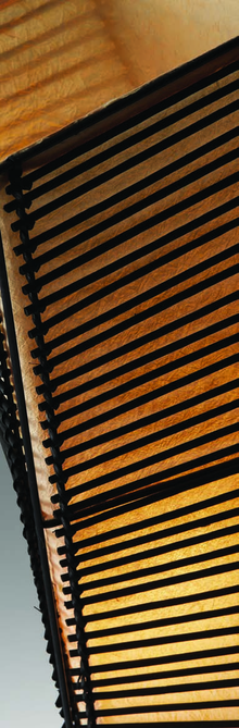 Adesso Stix floor lantern - manufacturer close-up of woven cane shade construction