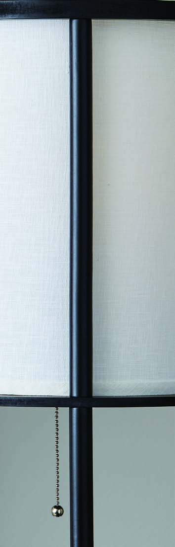 Adesso Stewart 3117-01 round shelf floor lamp - shade and pull chain detail