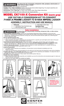 Confer manufacturer CK7100-X conversion-kit assembly photo instructions — page 1 of 2; ladder sold separately