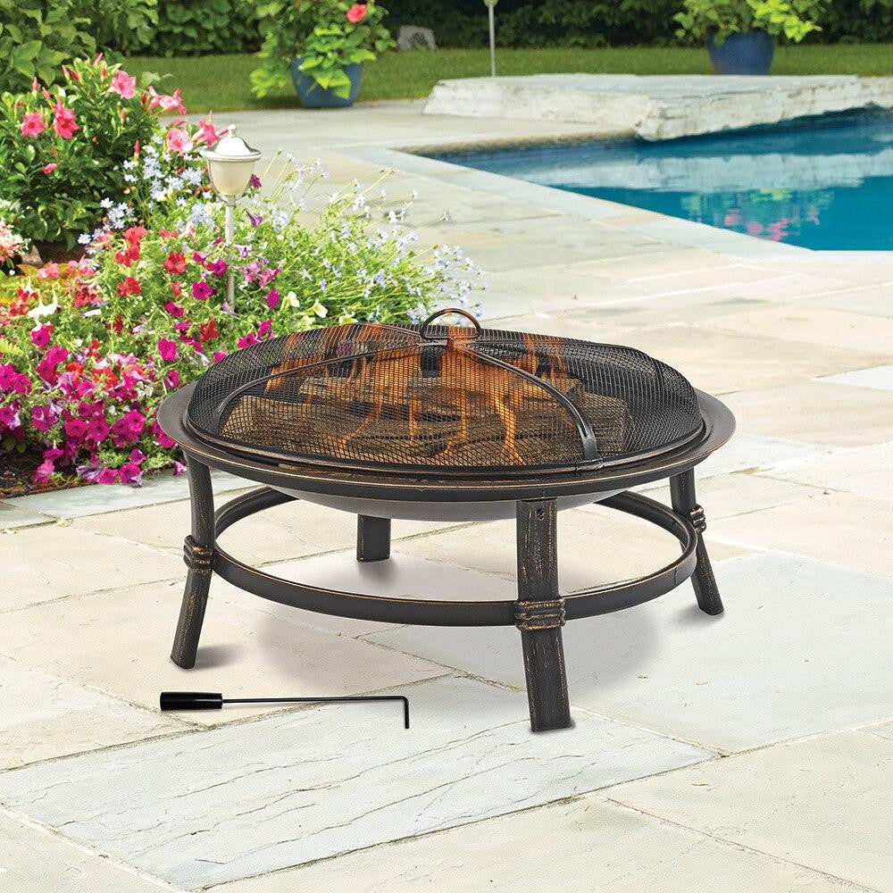Endless Summer Endless Summer Brushed Copper Wood Burning Outdoor Fire Pit
