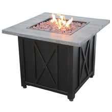 Endless Summer Endless Summer LP Gas Outdoor Fire Pit with Weathered Wood Grain Printed Mantel