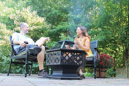 Endless Summer Endless Summer Oil Rubbed Bronze Wood Burning Outdoor Fire Pit with Lattice Design