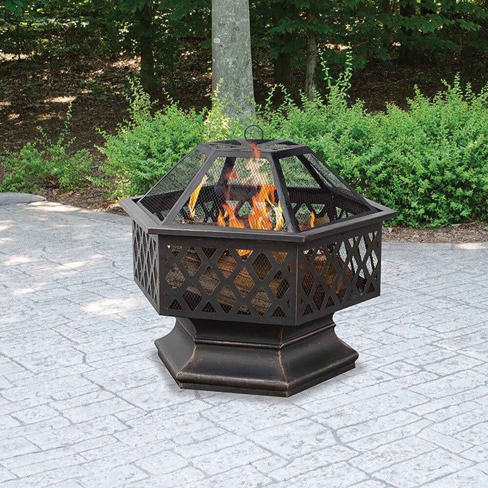 Endless Summer Endless Summer Oil Rubbed Bronze Wood Burning Outdoor Fire Pit with Lattice Design