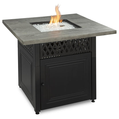 Endless Summer The Dakota Dual Heat LP Gas Outdoor Firepit with Wood Look Resin Mantel