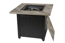 Endless Summer The Harper 30 Square Gas Outdoor Fire Pit with Printed Cement Resin Mantel