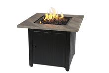 Endless Summer The Harper 30 Square Gas Outdoor Fire Pit with Printed Cement Resin Mantel
