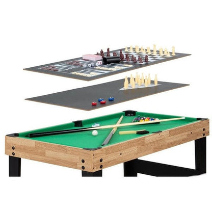 FastFurnishings 10-in-1 Combo Game Room Table Set Pool, Foosball, Ping Pong, Chess