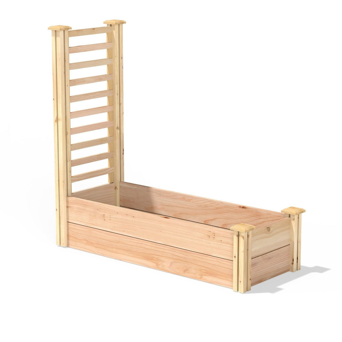 FastFurnishings 16 in x 48 in Cedar Raised Garden Bed with Trellis - Made In USA