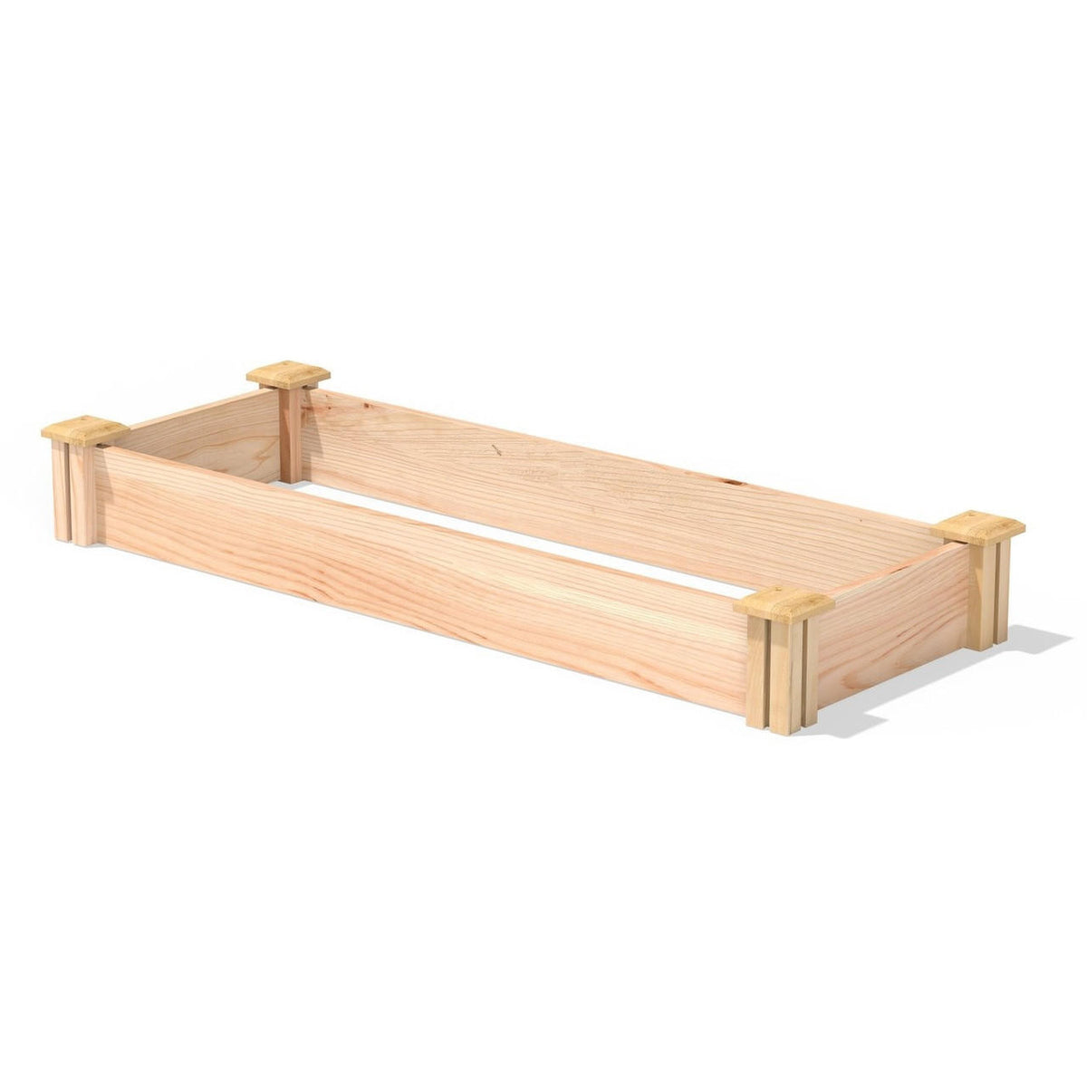 FastFurnishings 16 in x 48 in Low Profile Cedar Raised Garden Bed - Made In USA