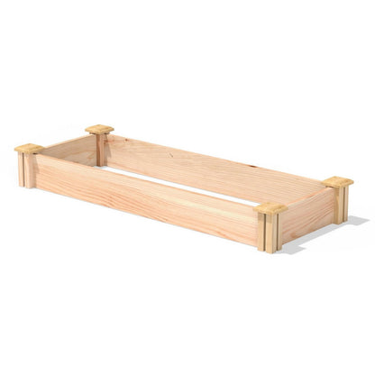 FastFurnishings 16 in x 48 in Low Profile Cedar Raised Garden Bed - Made In USA