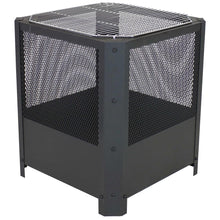 FastFurnishings 16 Inch Small Grelha Square Outdoor Fire Pit with Grilling Grate