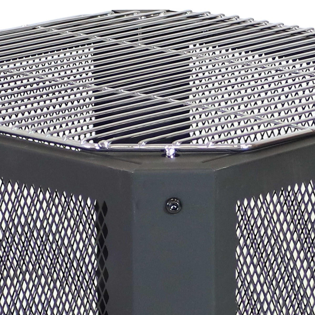 FastFurnishings 16 Inch Small Grelha Square Outdoor Fire Pit with Grilling Grate