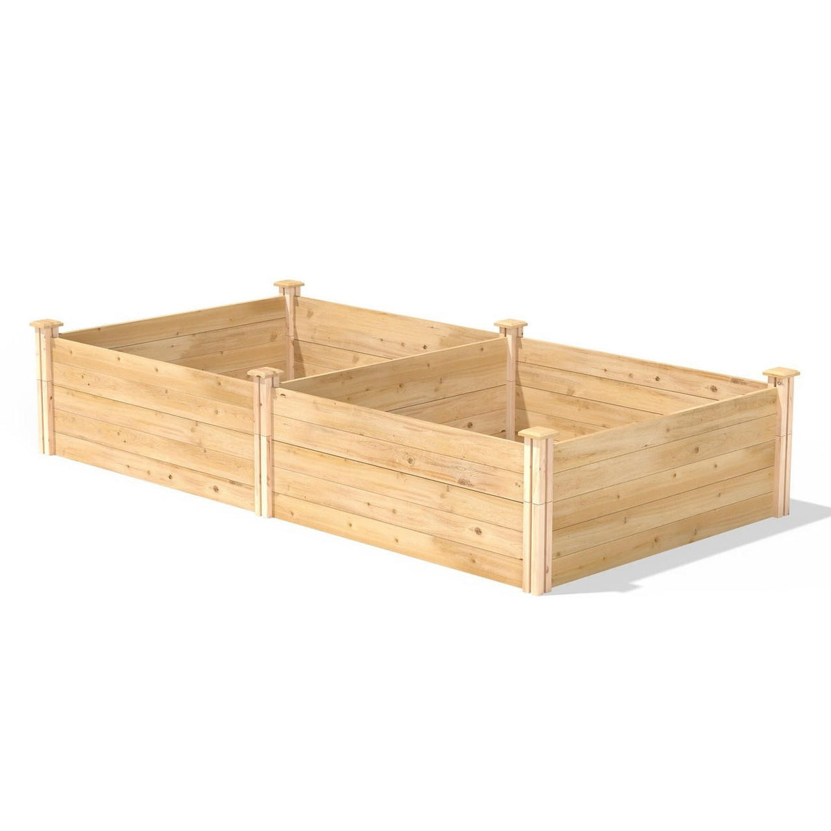 FastFurnishings 17-inch High Cedar Wood Raised Garden Bed 4 ft x 8 ft - Made in USA