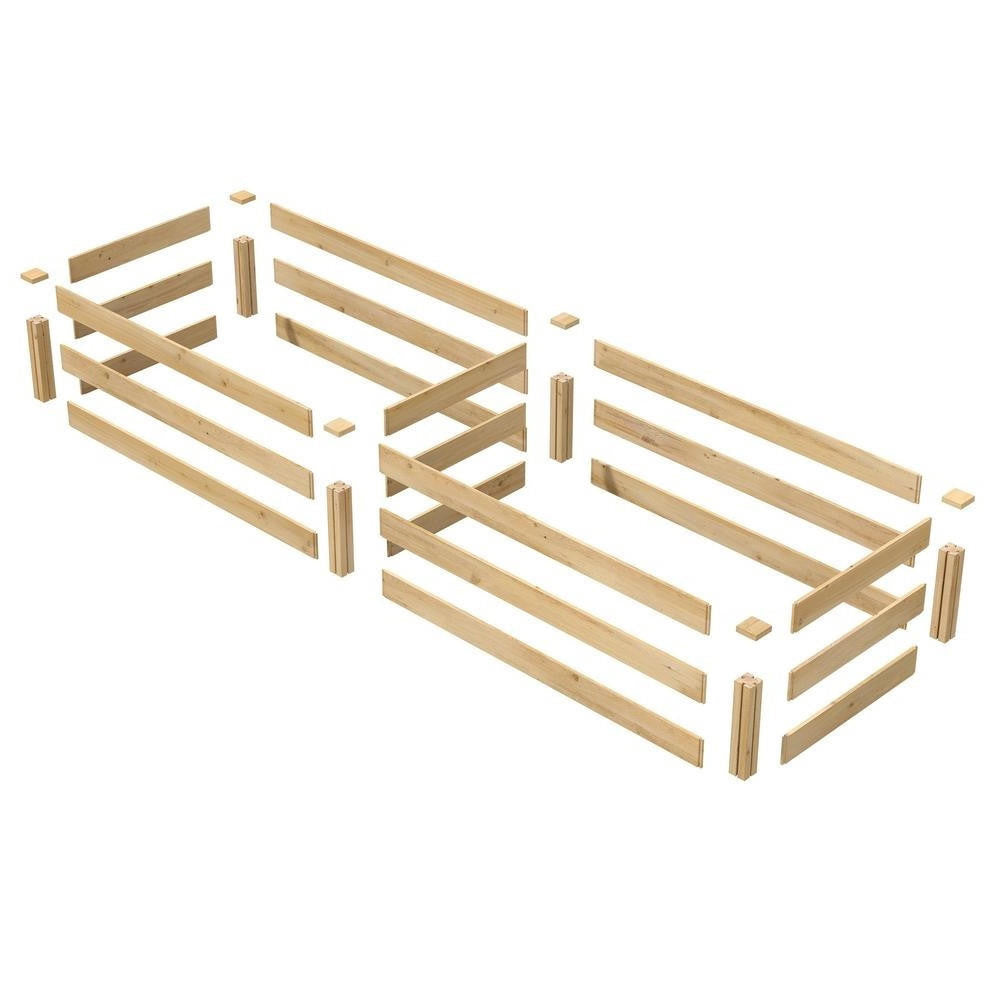 FastFurnishings 2 ft x 8 ft Cedar Wood Raised Garden Bed - Made in USA