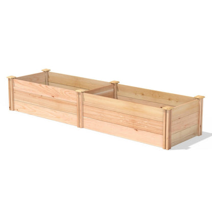 FastFurnishings 2 ft x 8 ft Tall Cedar Wood Raised Garden Bed - Made in USA
