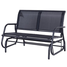 FastFurnishings 2 Seater Mesh Outdoor Patio Swing Glider Dark Gray