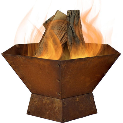 FastFurnishings 23 Inch  Rustic Steel Affinity Fire Pit