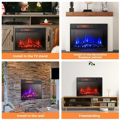 FastFurnishings 25 inch 3 Flame Colors Recessed Electric Heater