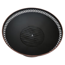 FastFurnishings 25 Inch Copper Chalice Steel Fire Pit with Spark Screen