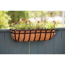 FastFurnishings 30-inch Window/Deck Planter with Coco Liner in Black