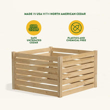 FastFurnishings 308 Gallon Cedar Wood Compost Bin Outdoor Garden 41 Cubic Feet - Made in USA