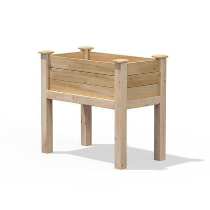 FastFurnishings 32 in x 16 in x 31 in Elevated Cedar Wood Raised Garden Bed - Made in USA