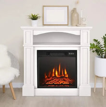 FastFurnishings 32 inch 1,400 Watt Electric TV Stand Fireplace with Shelf White