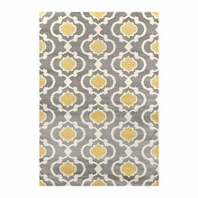 FastFurnishings 3'3" x 5' Grey Yellow Trellis Geometric Polypropylene Area Rug