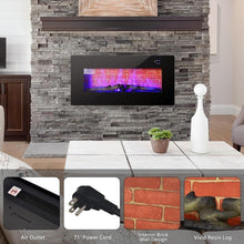 FastFurnishings 36 in Electric Wall Mounted/Freestanding Fireplace w/ Remote Control