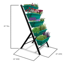 FastFurnishings 4 FT 5 Tier Green Vertical Garden Indoor/Outdoor Elevated Planter