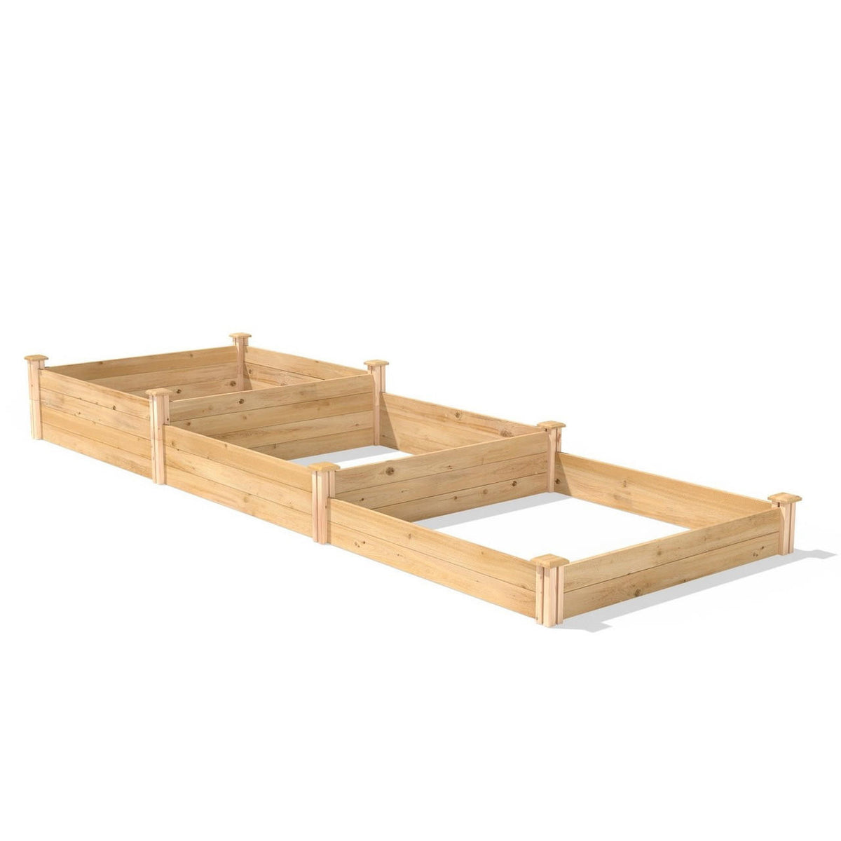 FastFurnishings 4 ft x 12 ft Cedar Wood 3 Tier Raised Garden Bed - Made in USA