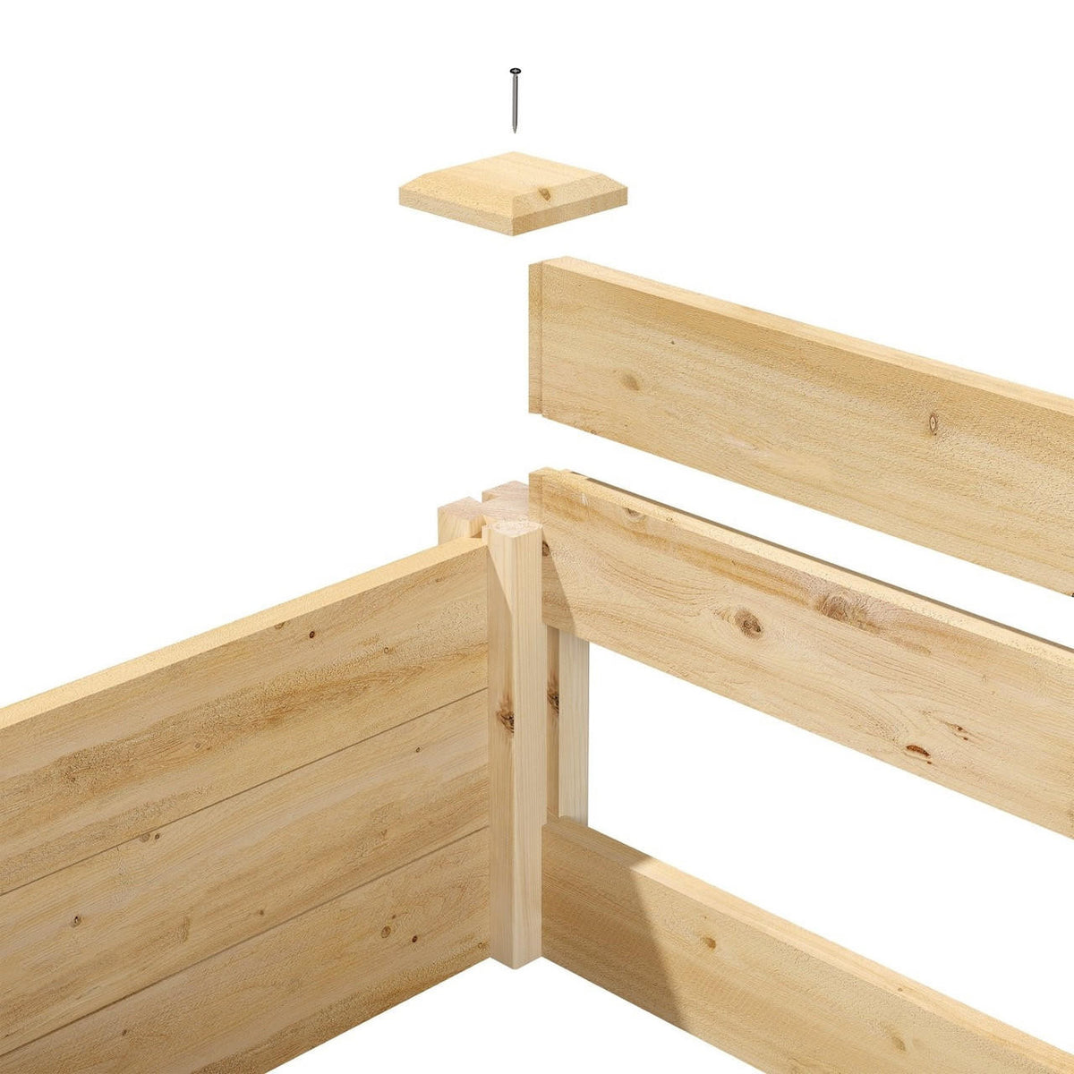 FastFurnishings 4 ft x 8 ft Cedar Wood 2 Tier Raised Garden Bed - Made in USA
