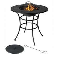 FastFurnishings 4 in 1 Fire Pit, Grill Cooking BBQ Grate, Ice Bucket, Dining Table