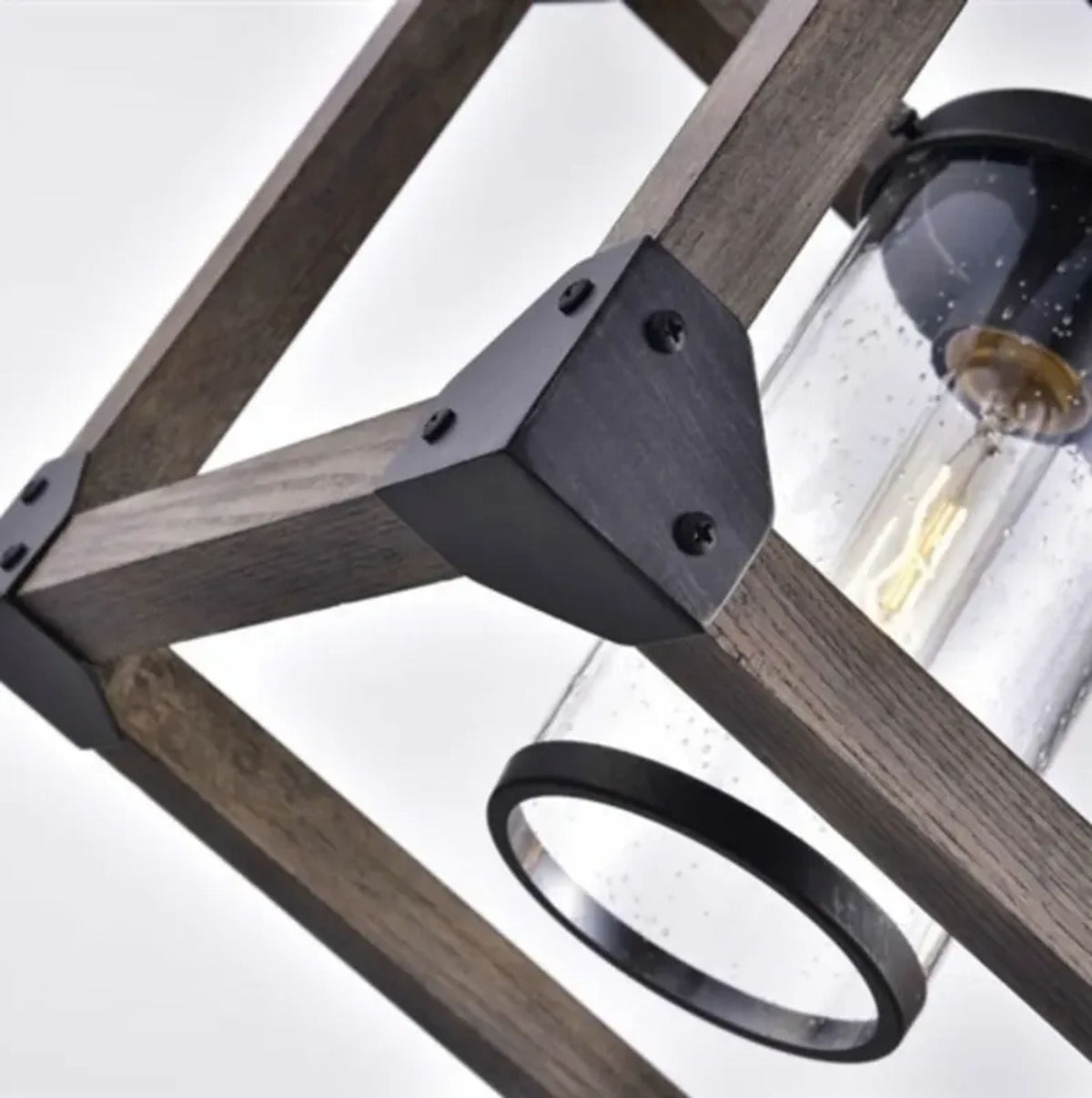 FastFurnishings 4 Light Adjustable Dimmable Rectangle Chandelier with Wrought Iron Accents